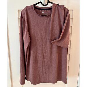 All-in-Motion Men’s Long-Sleeve Undershirt (Size M, Midweight, Maroon)